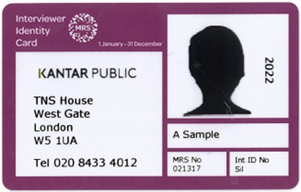 Kantar Public interviewer card